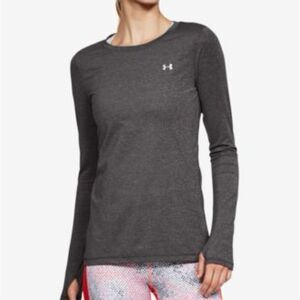Under Armour Women's Charcoal Long Sleeve Tee athletic wear size m NWOT